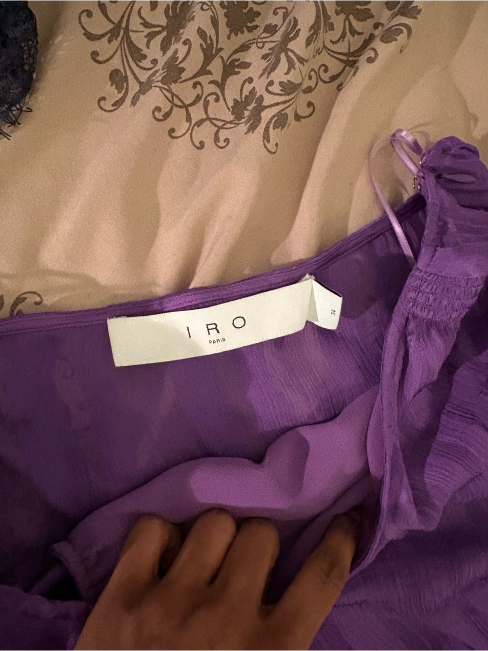 IRO Purple One-Shoulder Ruffle Mini Dress - Picture 4 of 5